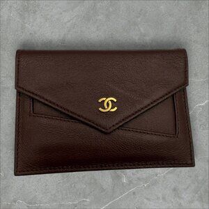 Chanel Coco Envelope Burgundy Card Case